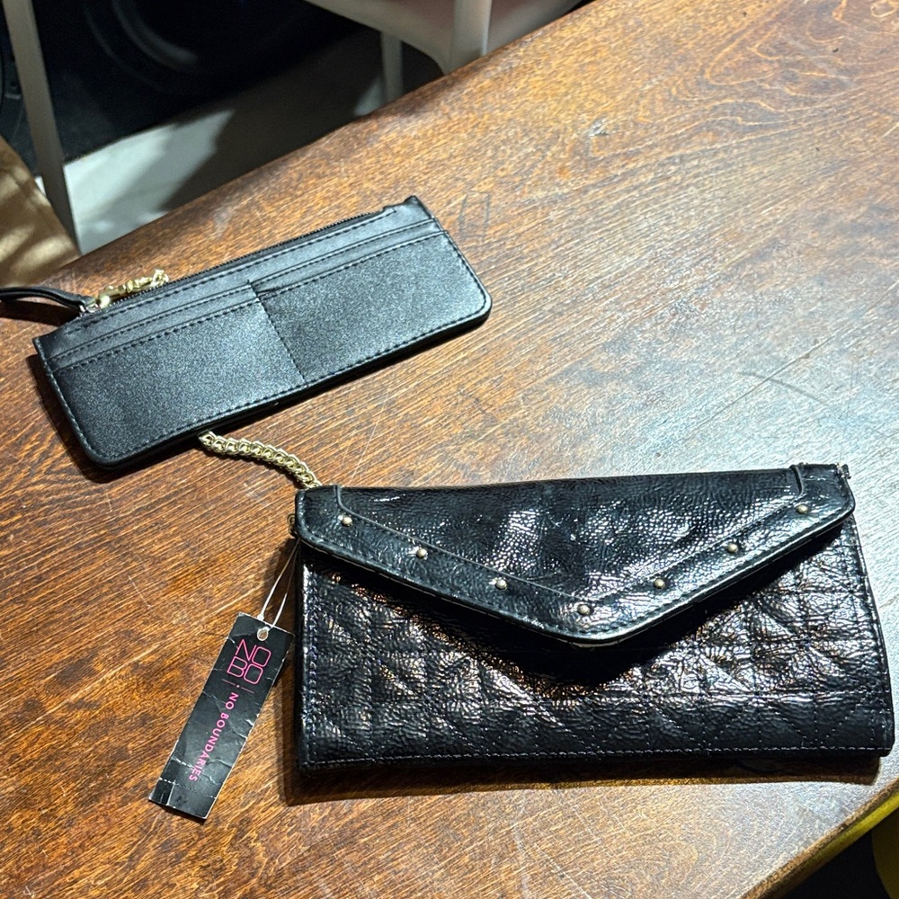 No Boundaries Black Quilted Clutch and Wristlet Set